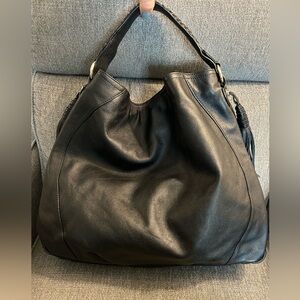 Guess by Marciano Black Leather Hobo Tote Bag